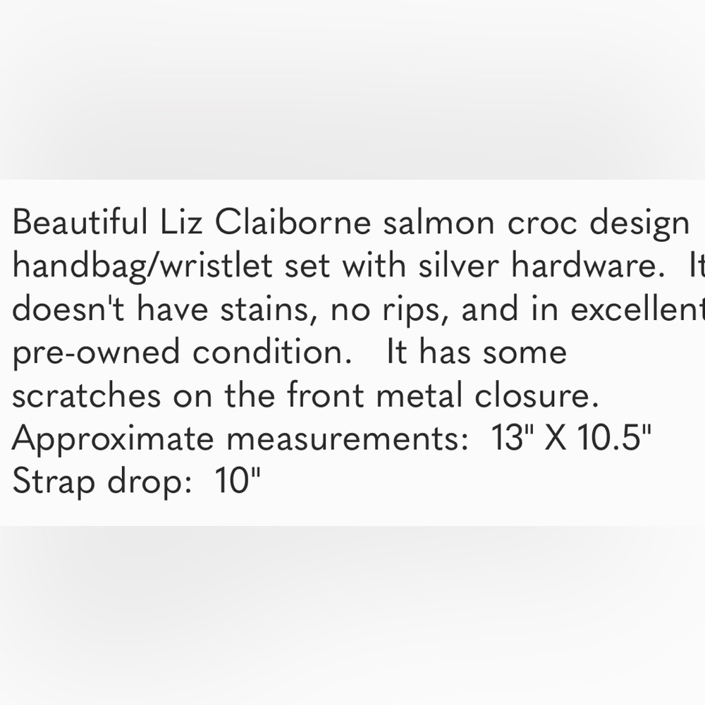 LIZ CLAIBORNE SAMON CRIC DESIGN HANDBAG & WRISTLET SET - Picture 2 of 12